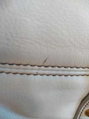 Lot 84 - A Miu Miu white leather 'Vitello Lux' fold-over top hobo bag