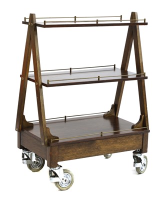 Lot 162 - An unusual three-tier library trolley