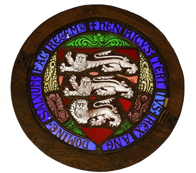 Lot 383 - A stained glass panel