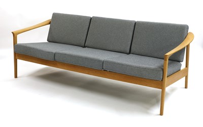 Lot 394 - A Swedish three-seater oak settee