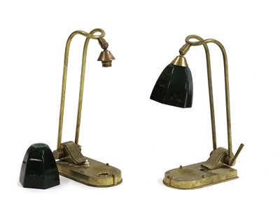 Lot 305 - A pair of Art Deco articulated brass desk lamps