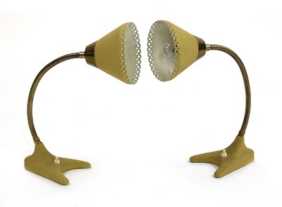 Lot 327 - A pair of Swedish yellow table lamps