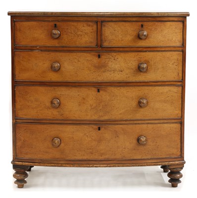 Lot 610A - A 19th century mahogany bow front chest