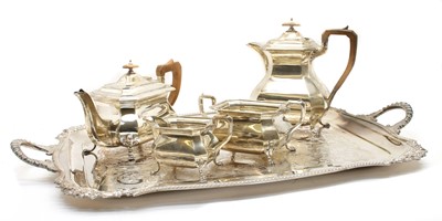 Lot 47 - A four piece silver teaset