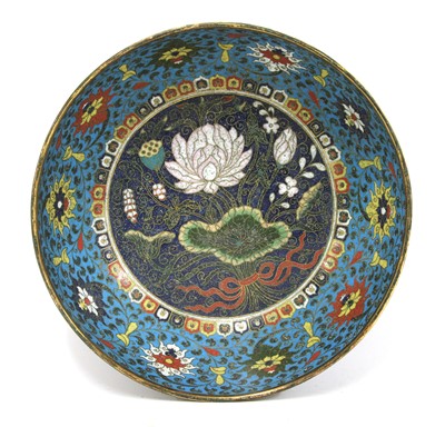 Lot 430 - A Chinese cloisonné bowl