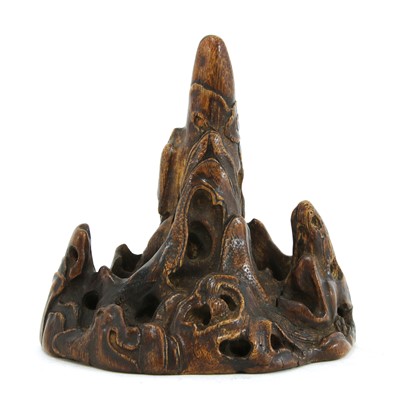 Lot 257 - A Chinese wood brush rest