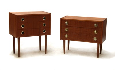 Lot 421 - Two Danish teak bedside cupboards