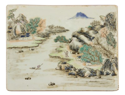 Lot 394 - A Chinese porcelain plaque