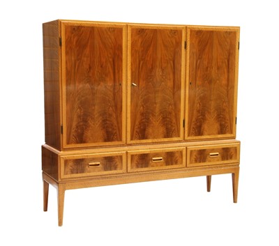 Lot 491 - A Danish walnut and maple cabinet