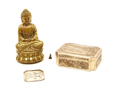 Lot 413 - A Japanese silver box