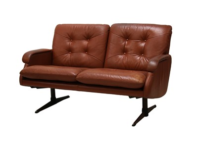 Lot 125 - A Danish leather two-seater settee