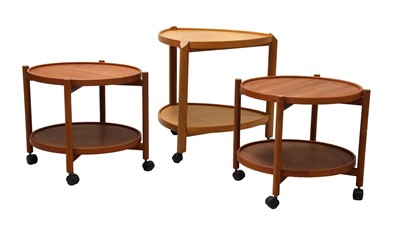 Lot 484 - A Danish oak veneered two-tier trolley