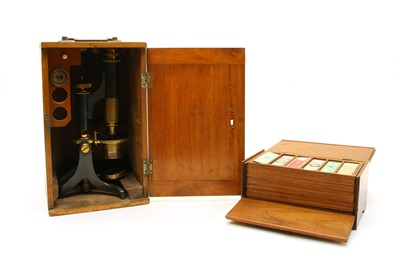 Lot 418 - A cased Negretti & Zambra microscope