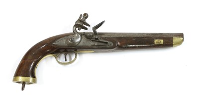 Lot 779 - A  Belgian flintlock sea service pistol
