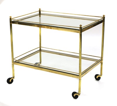 Lot 515 - A brass two-tier trolley