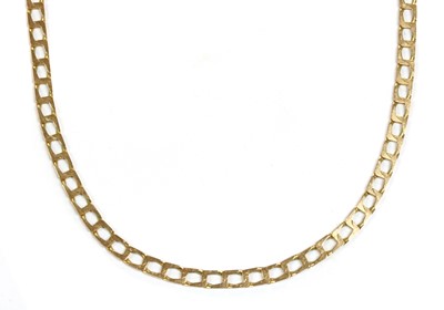 Lot 396 - A 9ct gold rectangular curb link necklace