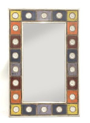 Lot 471 - A painted and carved mirror