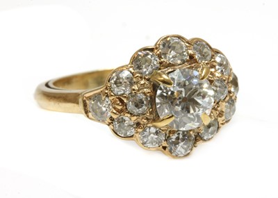 Lot 317 - A lozenge shaped diamond cluster ring