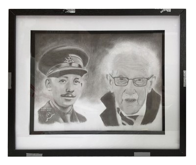 Lot 4 - Young and Old Captain Tom pastel