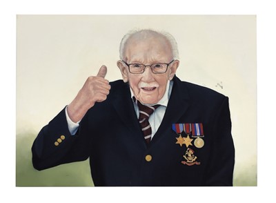 Lot 20 - Captain Tom portrait oil on panel