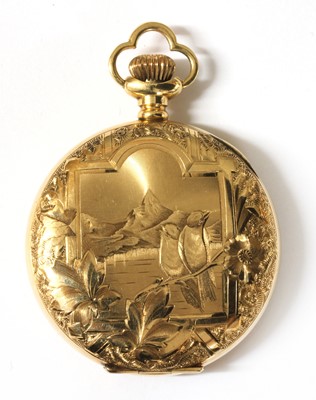 Lot 461 - An American gold side wind hunter pocket watch