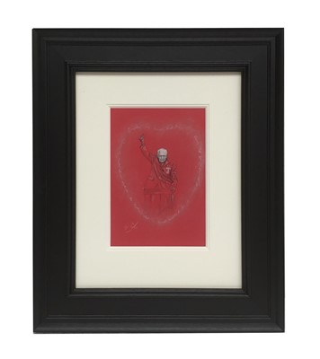 Lot 27 - Portrait of Sir Captain Tom Moore pastel on paper
