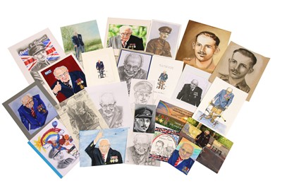 Lot 36 - A collection of sketches, prints and photographs of Captain Tom