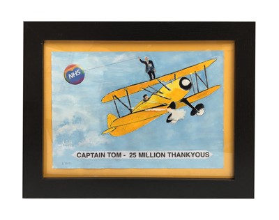 Lot 46 - Yellow Aeroplane watercolour on paper