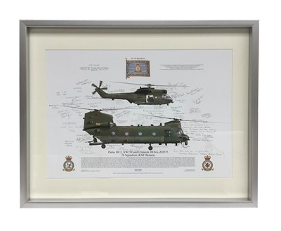 Lot 86 - Chinook Helicopter signed 28 Squadron RAF Benson