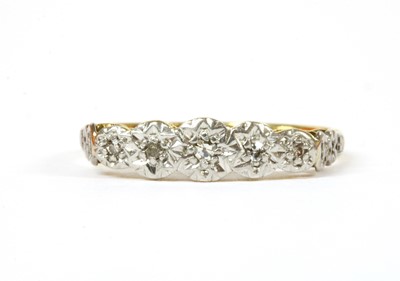 Lot 175 - A gold five stone diamond ring