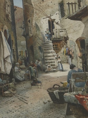 Lot 529 - Ettore Roesler Franz (Italian, 1845-1907)