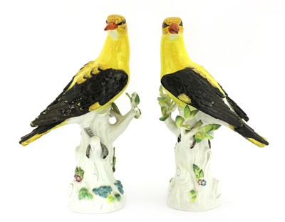 Lot 199 - A pair of Meissen porcelain models of golden orioles