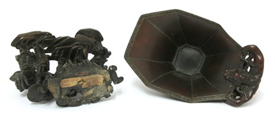 Lot 247 - A Chinese rhinoceros horn libation cup