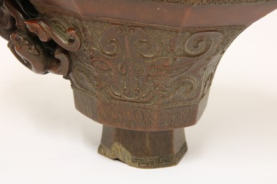 Lot 247 - A Chinese rhinoceros horn libation cup