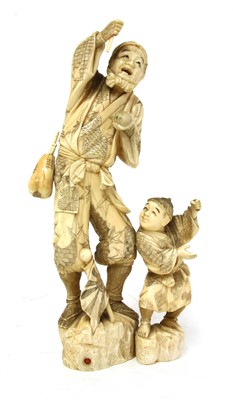 Lot 456 - A Japanese ivory okimono