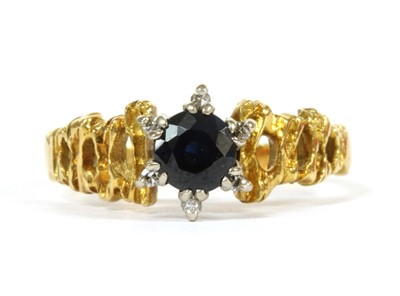 Lot 206 - A gold sapphire and diamond ring, c.1970