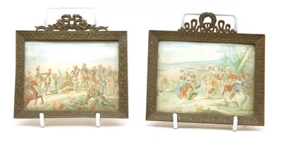Lot 114 - A pair of miniature battle scenes