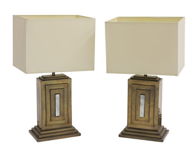 Lot 517 - A pair of David Hunt bronze table lamps