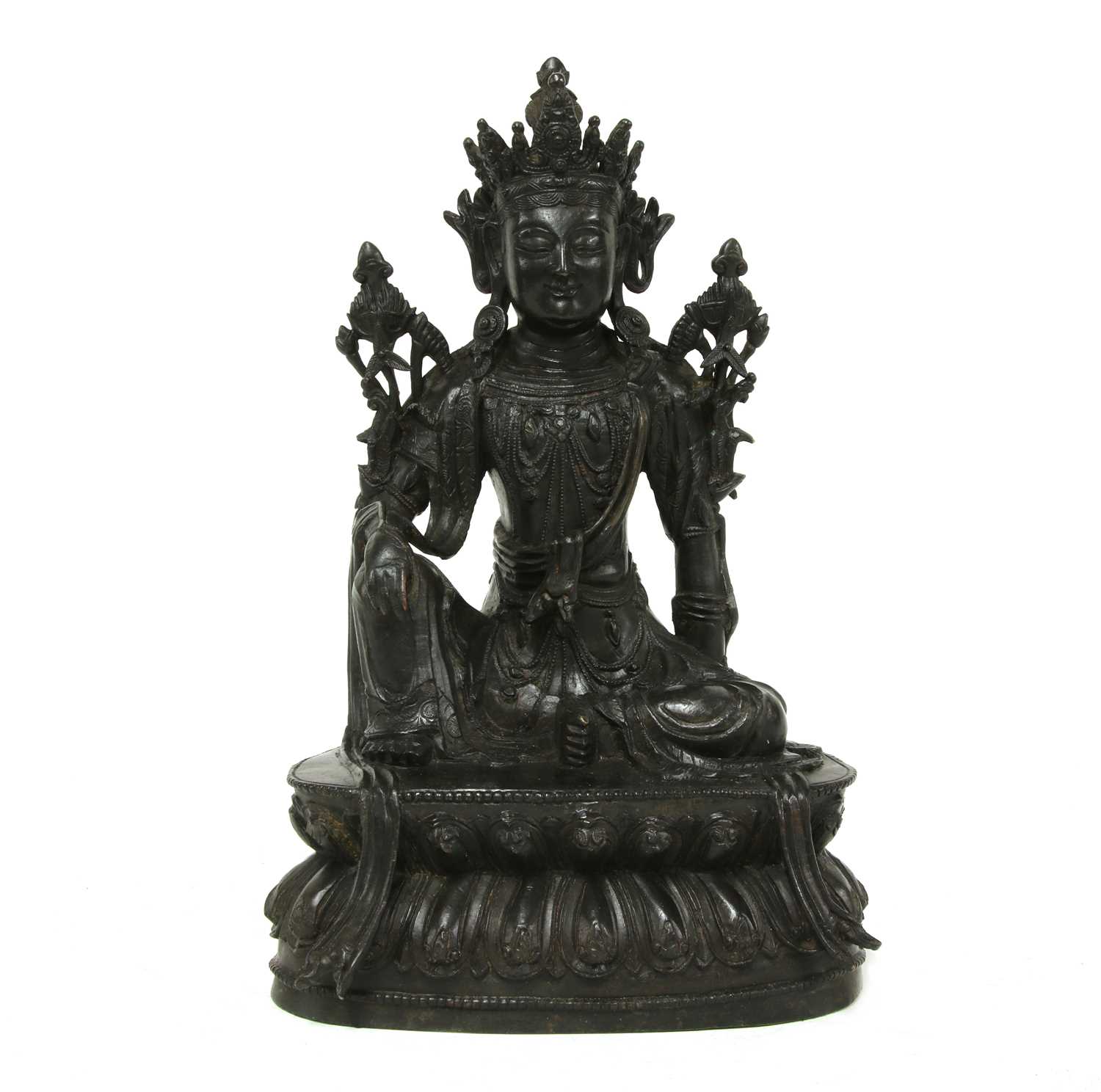 Lot 216 - A Chinese bronze bodhisattva
