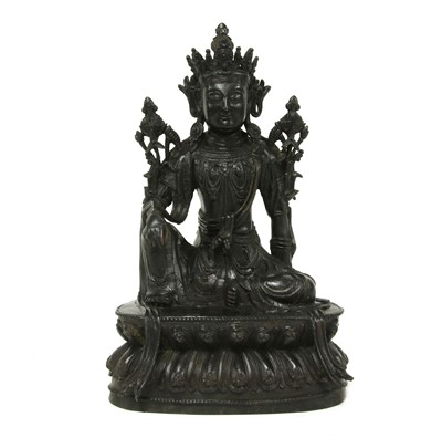 Lot 216 - A Chinese bronze bodhisattva
