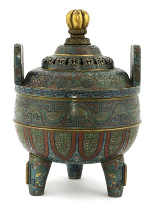 Lot 221 - A Chinese cloisonné incense burner