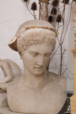 Lot 95 - A grand tour white marble bust of Mercury