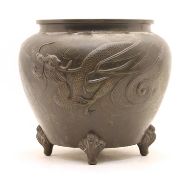Lot 177 - A Japanese bronze jardiniere
