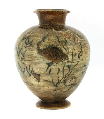 Lot 22 - A Martin Brothers' stoneware aquatic vase