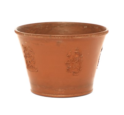 Lot 171 - An unusual Staffordshire redware flared flowerpot