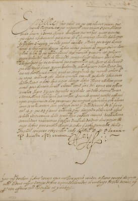 Lot 169 - Philip II of Spain, signed document, 1590.