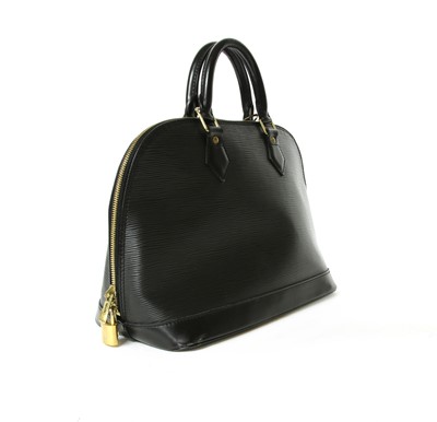 Lot 6 - A Louis Vuitton black Epi leather Alma bag