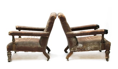 Lot 360 - Two similar library armchairs by Gillow