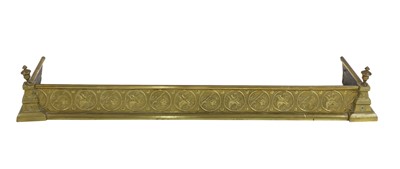 Lot 14 - An Aesthetic brass fire kerb