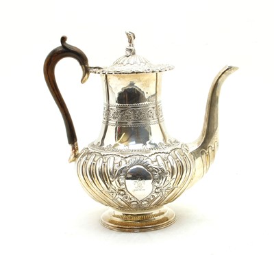 Lot 15 - A Victorian silver coffee pot